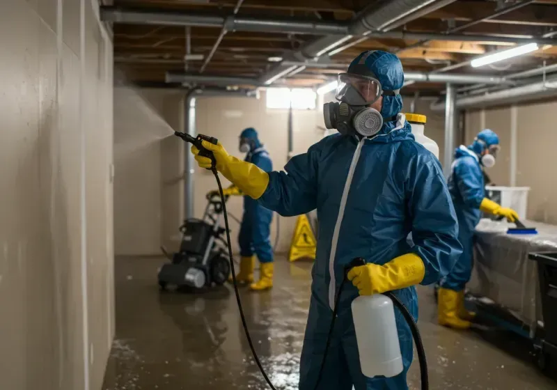 Basement Sanitization and Antimicrobial Treatment process in McMechen, WV