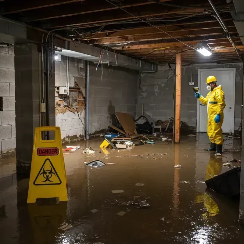 Flooded Basement Electrical Hazard in McMechen, WV Property